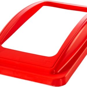 office recycling bin frame lid red