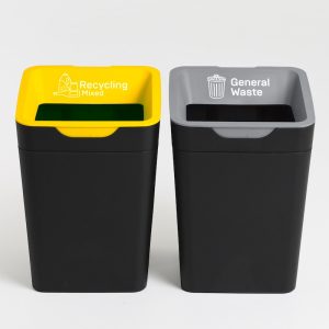 office recycling bin for mixed recycling and general waste