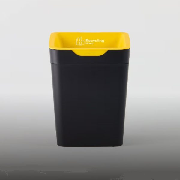 office recycling bin mixed recycling with yellow top
