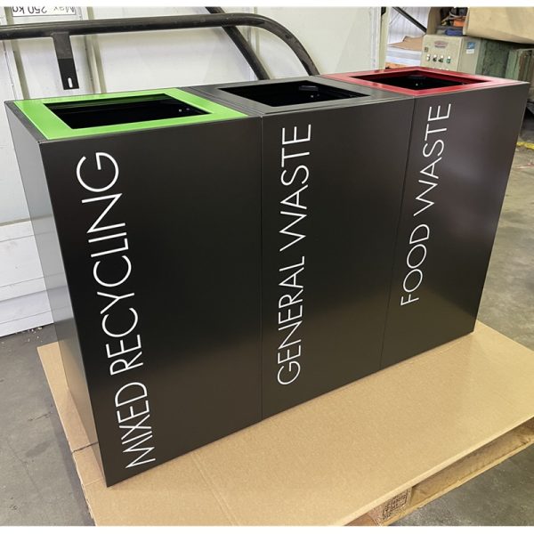 office recycling bin coloured tops