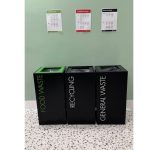 office recycling bin black 3 in a row