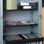 inside view of office storage cupboard