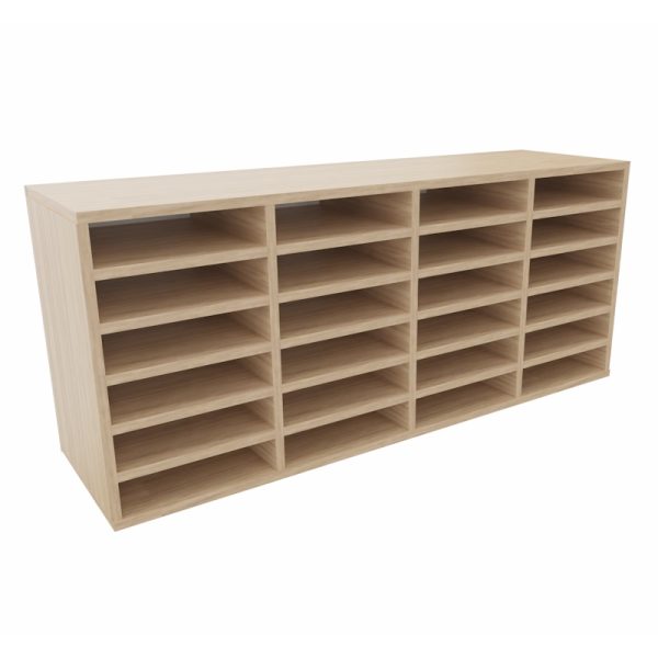 pigeon hole unit with 24 spaces in oak