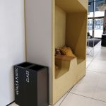 office recycling bins black for metal & plastic & glass