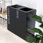 office recycling bins black for metal & Plastic and cans