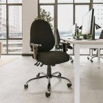 task operator office chair in black fabric in office