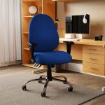 task operator office chair in blue fabric in home office