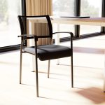 mesh back visitor chair with black frame