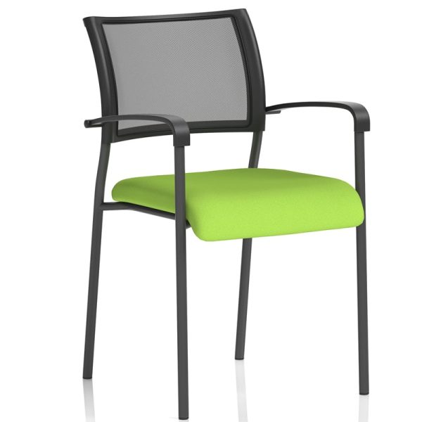 visitor chair mesh back with green seat