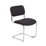 stylish meeting chair with cantilever frame and charcoal fabric
