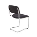 visitor chair in charcoal fabric with chrome cantilever frame