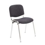 visitor chair charcoal fabric and chrome frame