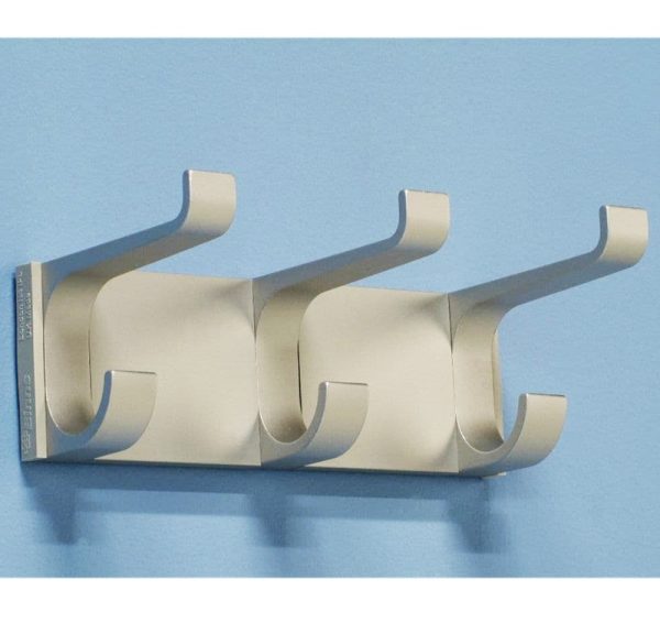 wall mounted coat hooks silver with 3 hooks
