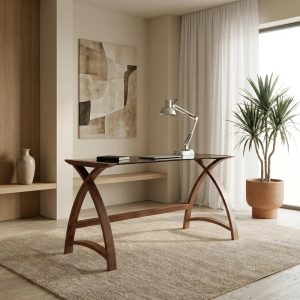 walnut home office desk