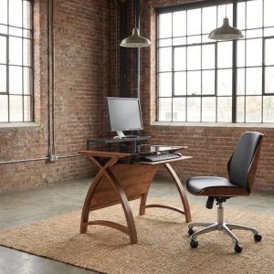 walnut and glass desks for home office