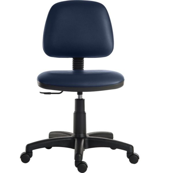 wipe clean office chair in blue PU fabric