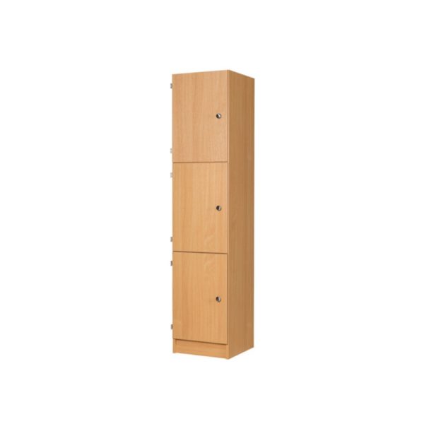 wooden lockers with 3 doors beech