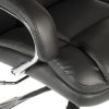 close up of heavy duty office chair black leather