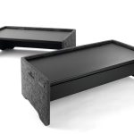 monitor stand drawer on monitor stand and without
