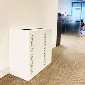 Office Recycling Bin Separate Lettering