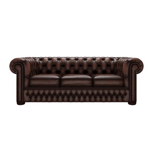 chesterfield sofa in brown leather