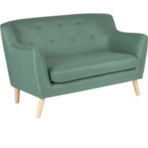 contemporary green reception sofas with wood feet 2 seater