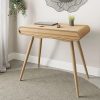 contemporary oak home office desk with bentwood design and spindle legs