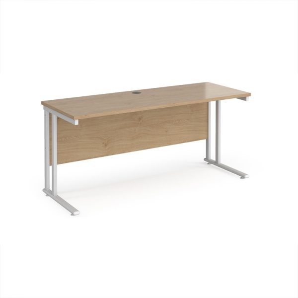 office desk kendal oak desk top with white cantilever frame