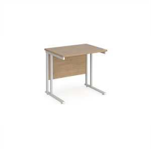 office desk kendal oak desk top and white cantilever frame