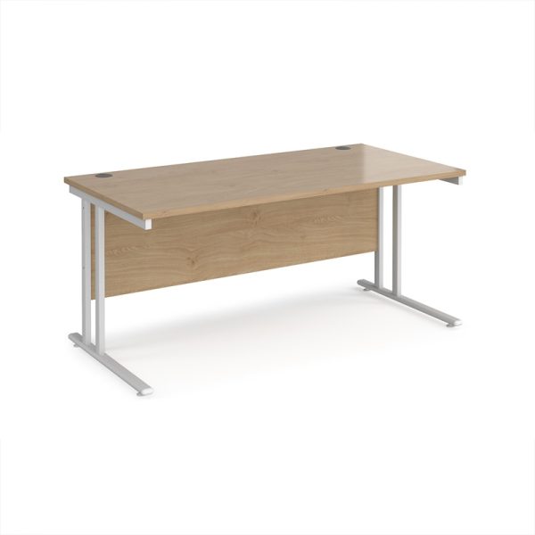 office desk kendal oak desk top with white cantilever leg frame
