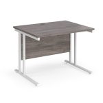office desk grey oak desk top and white cantilever leg frame
