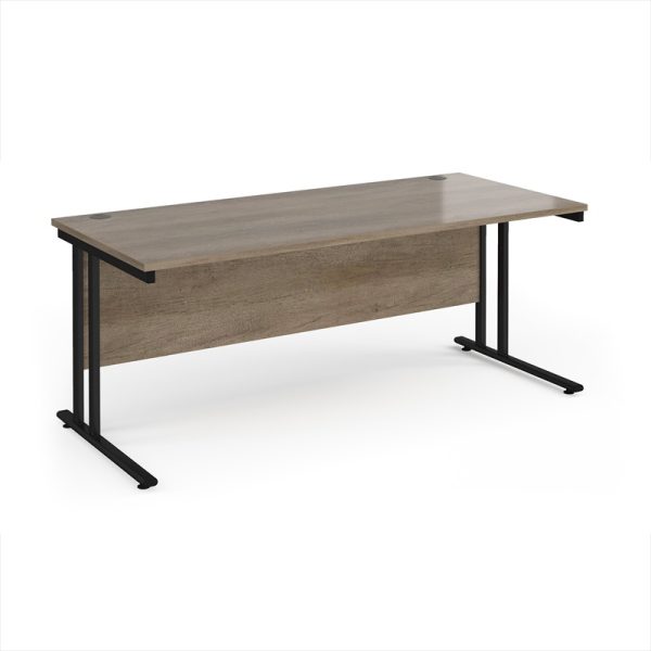office desk with nebraska oak desk top and black cantilever frame