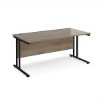 office desk with nebraska oak desk top and black cantilever frame