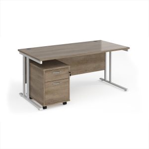 office furniture bundle deal in Nebraska oak. includes deak and 2 drawer pedestal