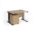 office furniture deal with desk and 2 drawer pedestal kendal oak