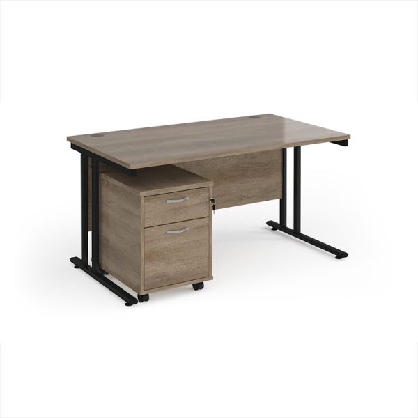 office furniture deal Nebraska oak includes desk and pedestal