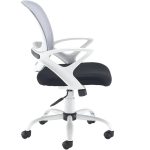 mesh back operator chair white side view