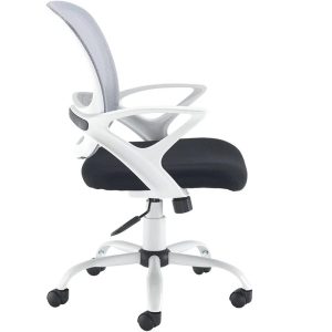 mesh back operator chair white side view