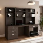 home office desk black with storage