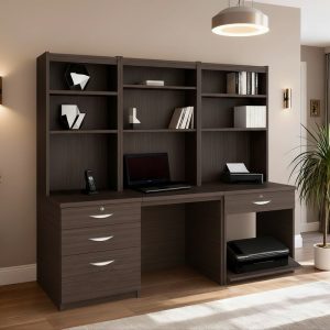 home office desk black with storage