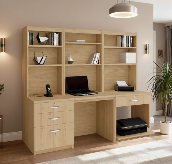 home office desk classic oak with storage