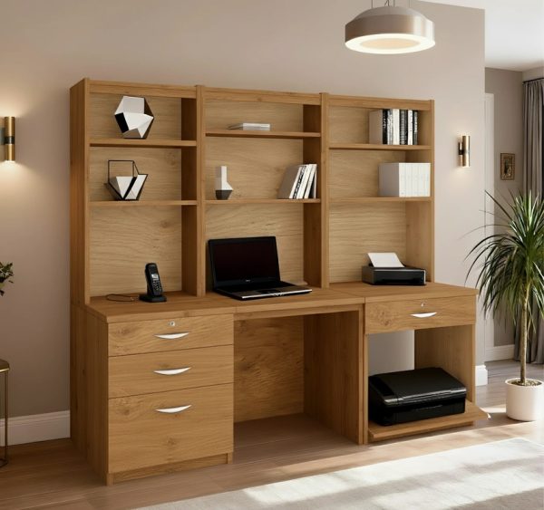 home office desk oak with storage