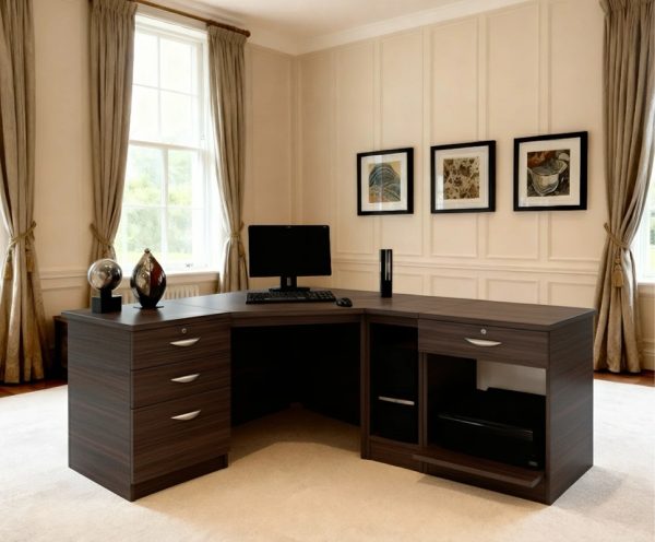home office desk black with storage