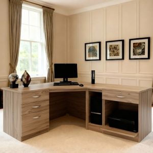 home office desk in grey with drawers