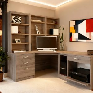 home office desk grey with storage