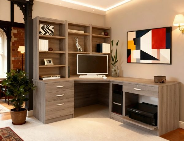 home office desk grey with storage