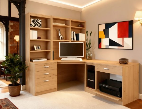 home office desk sandstone with storage