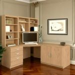 home office furniture set in english oak with corner desk, bookcase, drawers and office cupboard