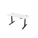 sit stand desk with white top and black legs