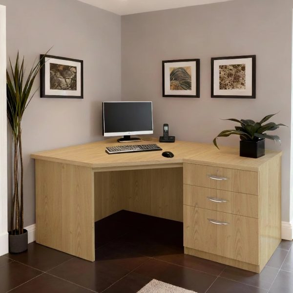 home office desk oak with drawers corner desk